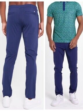 REDVANLY Mens Navy Blue Golf Pants Performance Stretch Flat Front Large NWOT